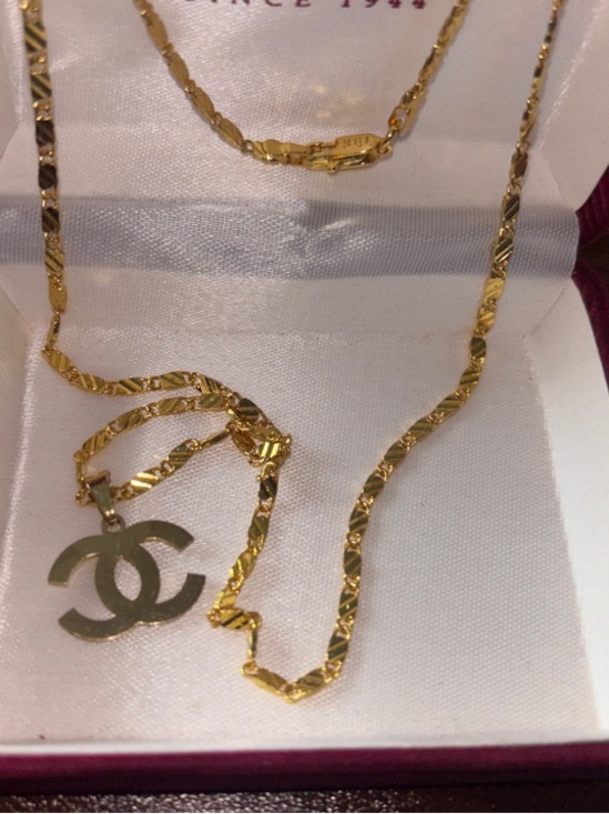 Fashion Jewelry Jewelry - Fashion Jewelry Gold-Tone Interlocking CC Pendant Necklace